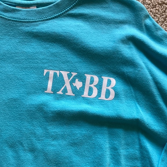 Pressbox Texas Bluebonnets Neon Blue Spirit Jersey Long Sleeve T-Shirt Small EUC - Picture 6 of 8